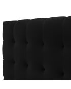 Lit avec coffre de rangement Bali Velours noir - 140x200 cm